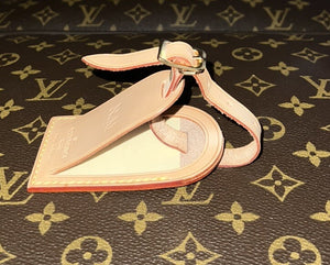 Louis Vuitton ID Tag w/ NM Stamped Initials Goldtone - Natural Vachetta Large