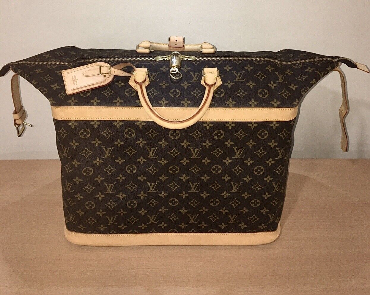 Louis Vuitton Cruiser Tote Monogram Bag w/Dust Cover Tag Lock Strap COA