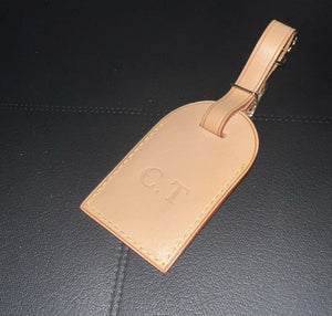 Louis Vuitton ID Name Tag CT Initials Goldtone - Natural Vachetta