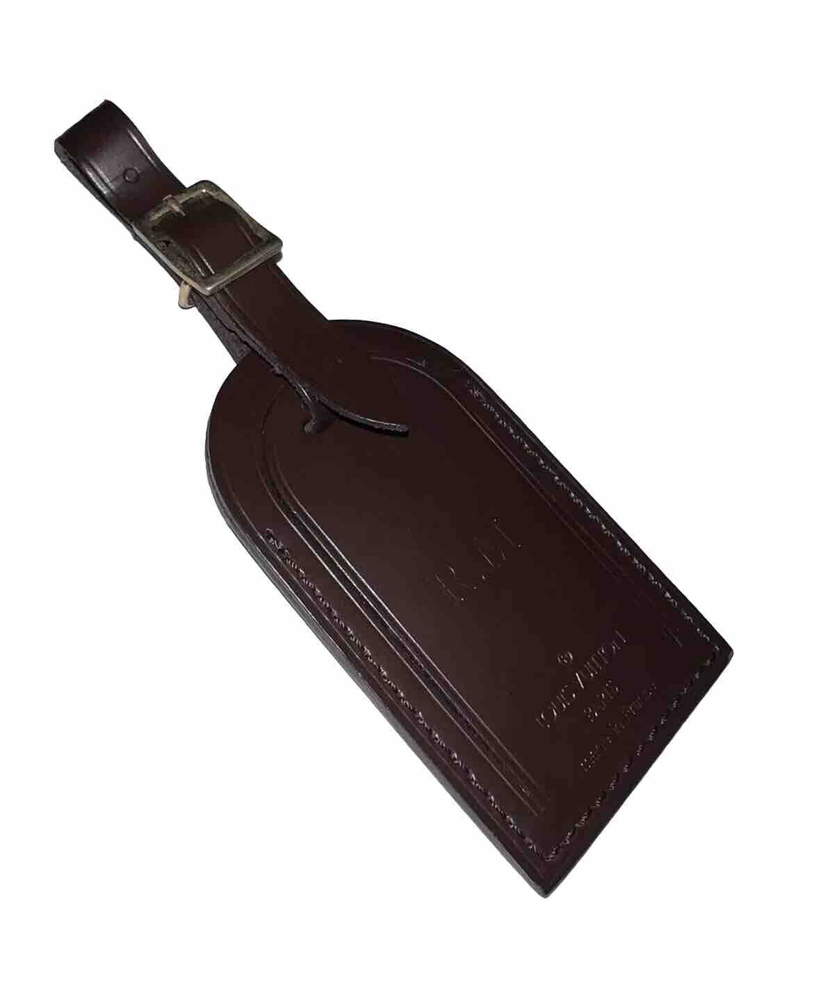 Louis Vuitton Luggage Tag w/ RM Initials Damier Ebene -II Goldtone UEC