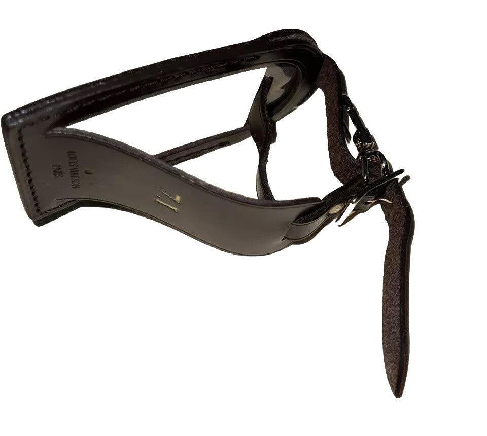 Louis Vuitton # 71 Leather Name Tag Damier Ebene Goldtone UEC