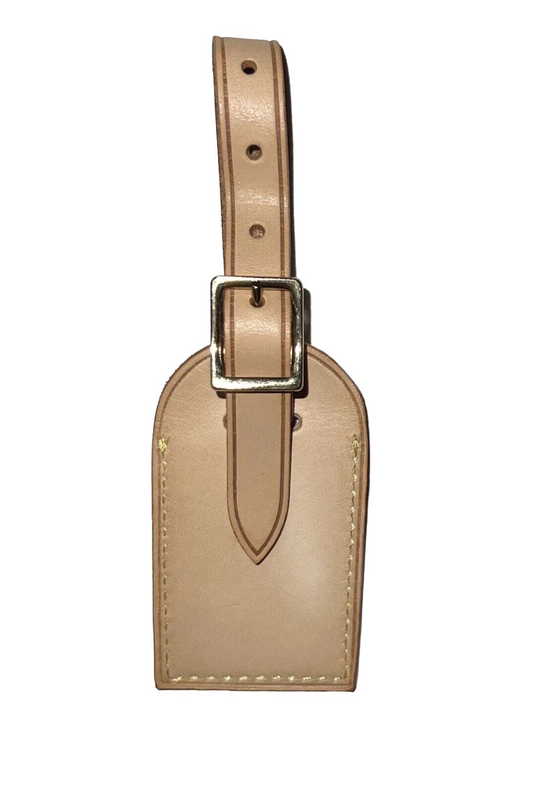 Louis Vuitton Name Tag w/ JT Initials Goldtone - Natural Vachetta Small