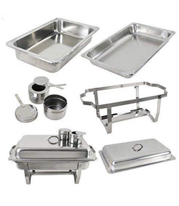Stainless Steel Buffet Catering Dish Holiday Party - 8 QT Full Size - 1 Set