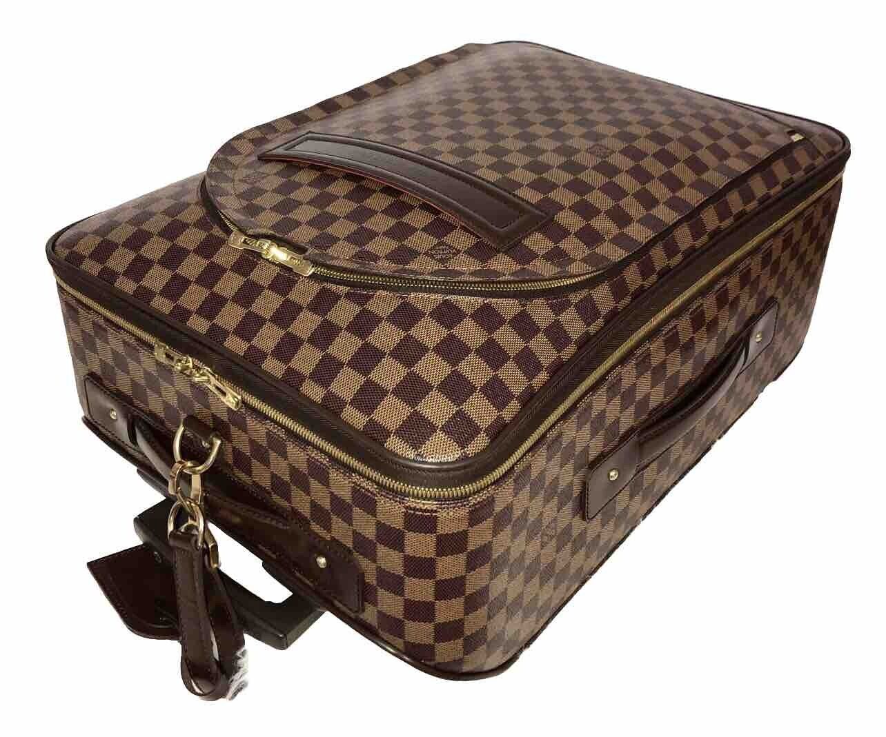 Louis Vuitton Pegase Damier Ebene Rolling Suitcase Bag w/ Garment Hanger +COA