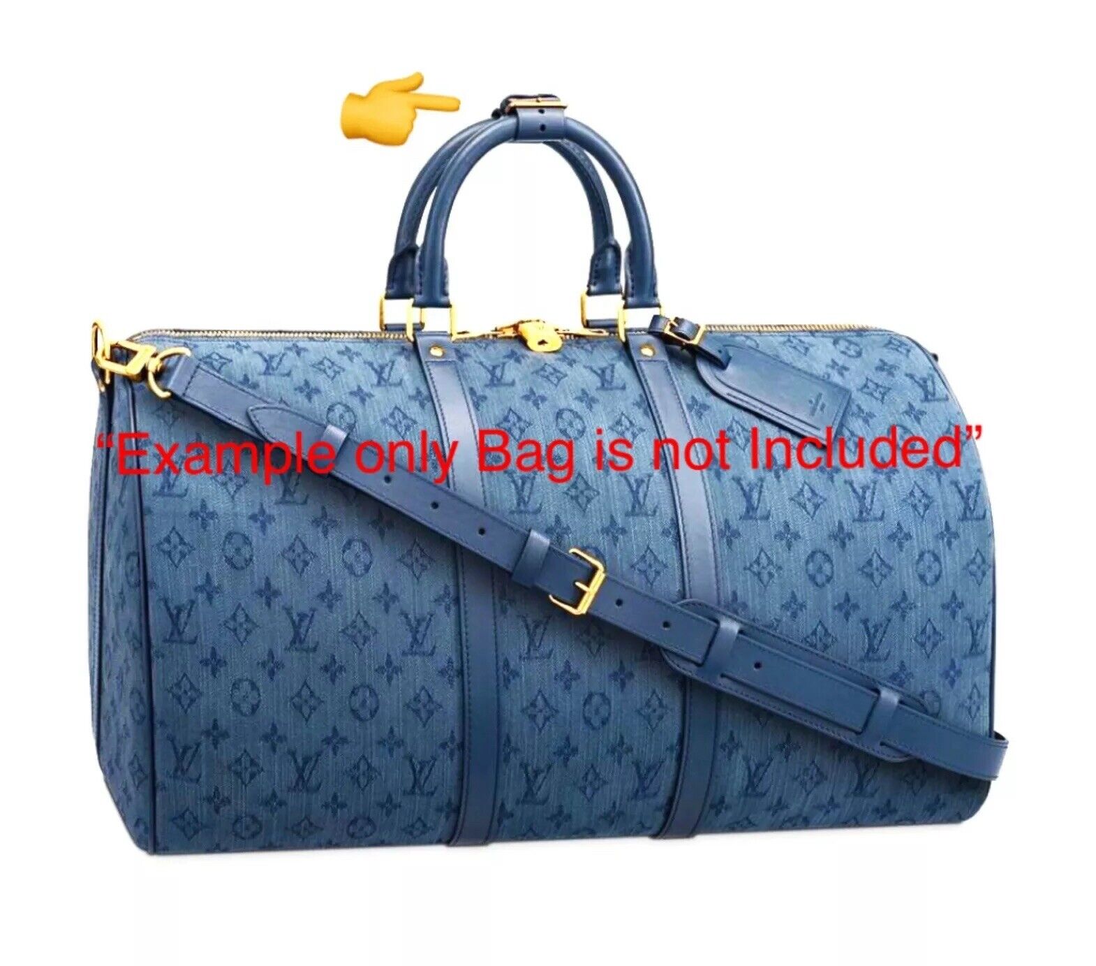 Louis Vuitton Toledo Blue Calfskin Leather Strap for Keepall Bag “Poignet”  Loop