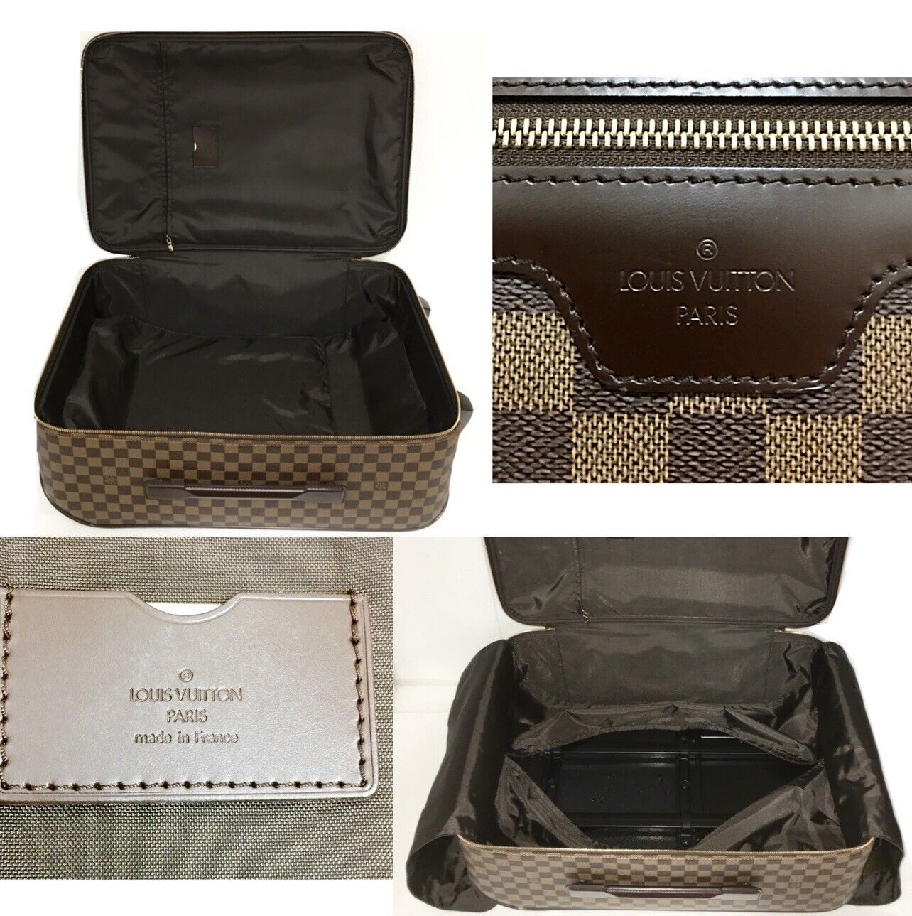 Louis Vuitton Pegase 55 Rolling Carry Suitcase Bag Damier Ebene w/ COA