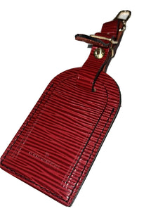 Louis Vuitton Epi Red Name Tag fits Keepall AUTHENTIC France Large