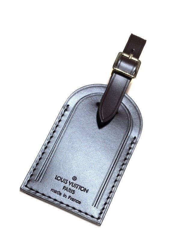 Louis Vuitton Name Tag Damier Ebene Leather Goldtone 🔥 Blank