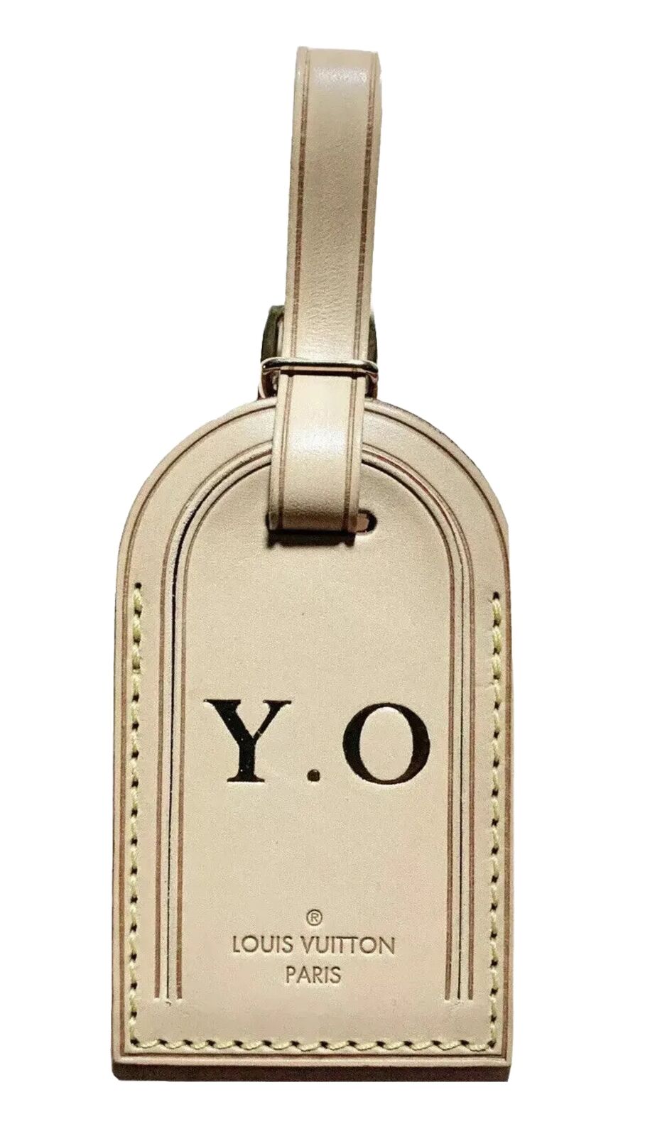 Louis Vuitton Name Tag Natural Vachetta w/ YO Initials Paris
