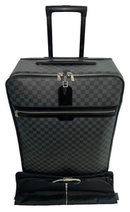 Louis Vuitton Pegase 65 Graphite Suitcase Unisex Luggage Bag Silvertone COA