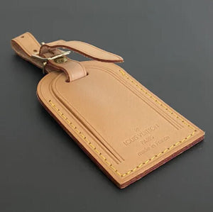 Louis Vuitton Luggage Name Tag Tan Vachetta Large Authentic 💝