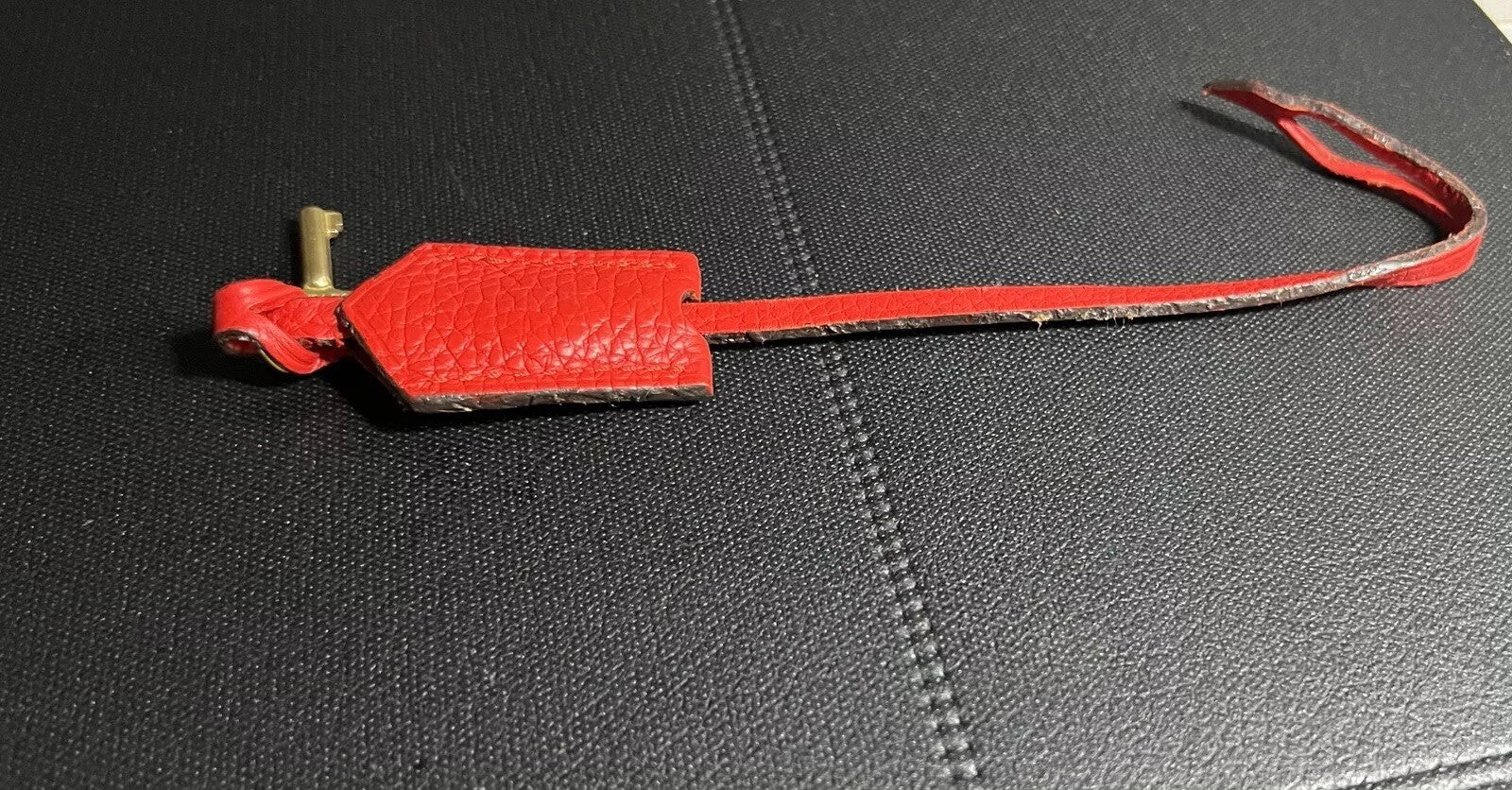 Louis Vuitton PARIS Red Clochette Keybell Leather w/ Skeleton Key