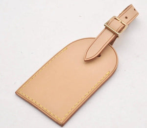 Louis Vuitton Name Tag w/ SO Initials Goldtone - Natural Vachetta Large