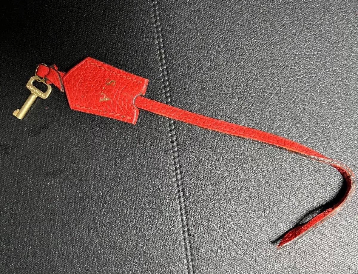 Louis Vuitton PARIS Red Clochette Keybell Leather w/ Skeleton Key