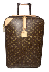 Louis Vuitton Pegase 55 Suitcase Classic w/ Name Tag Lock Key + COA