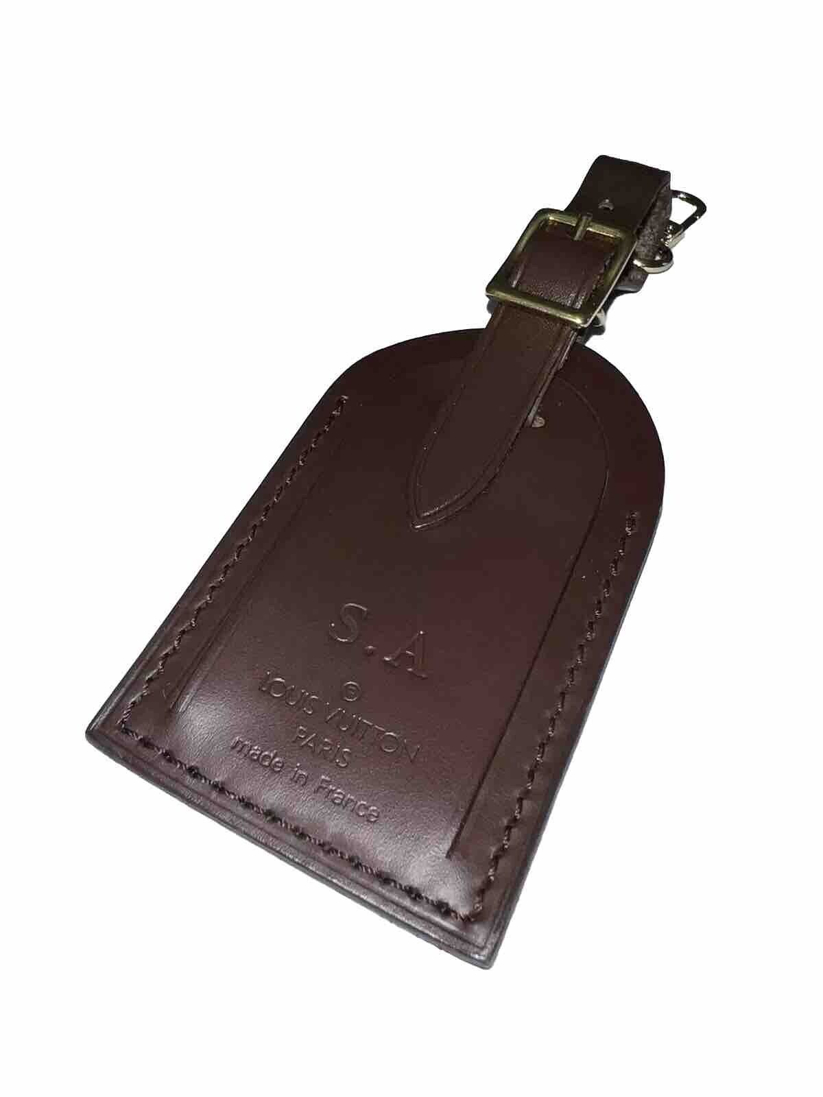 Louis Vuitton Name Tag w/ SA Initials Damier Ebene Leather - UEC France