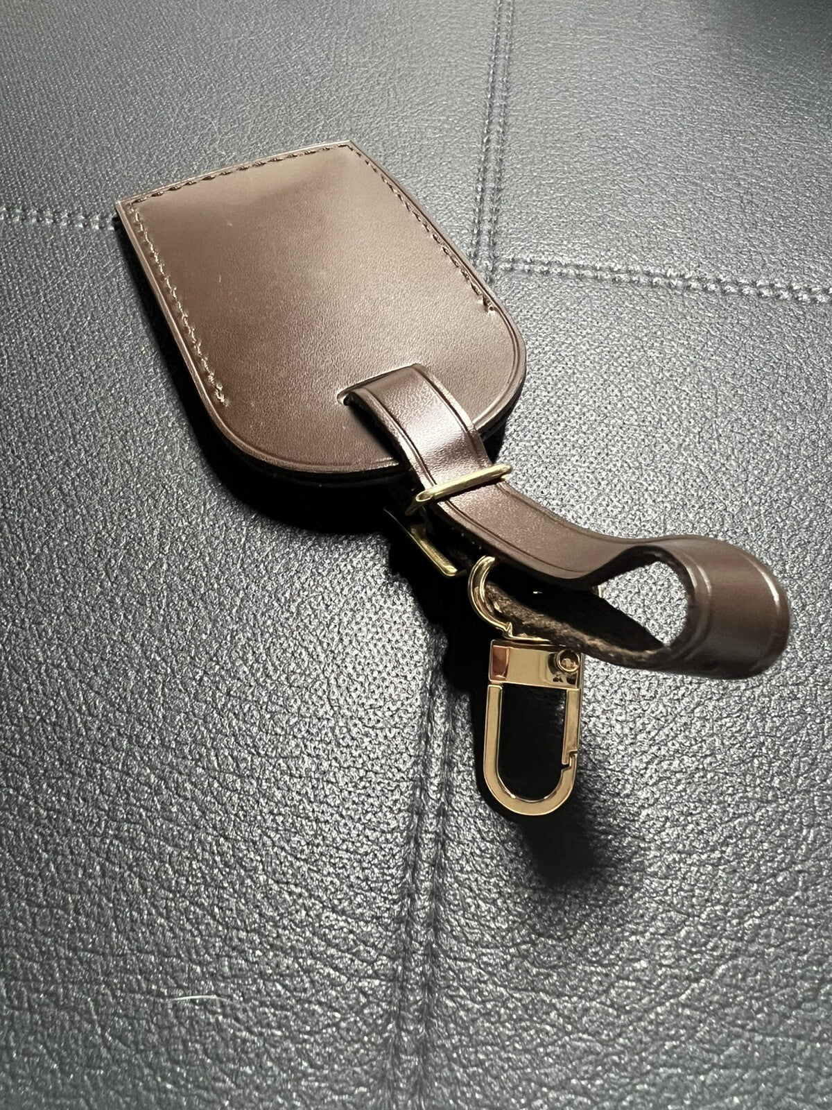 Louis Vuitton ID Name Tag w/ JY Stamped J Y Large Damier Ebene Goldtone - France