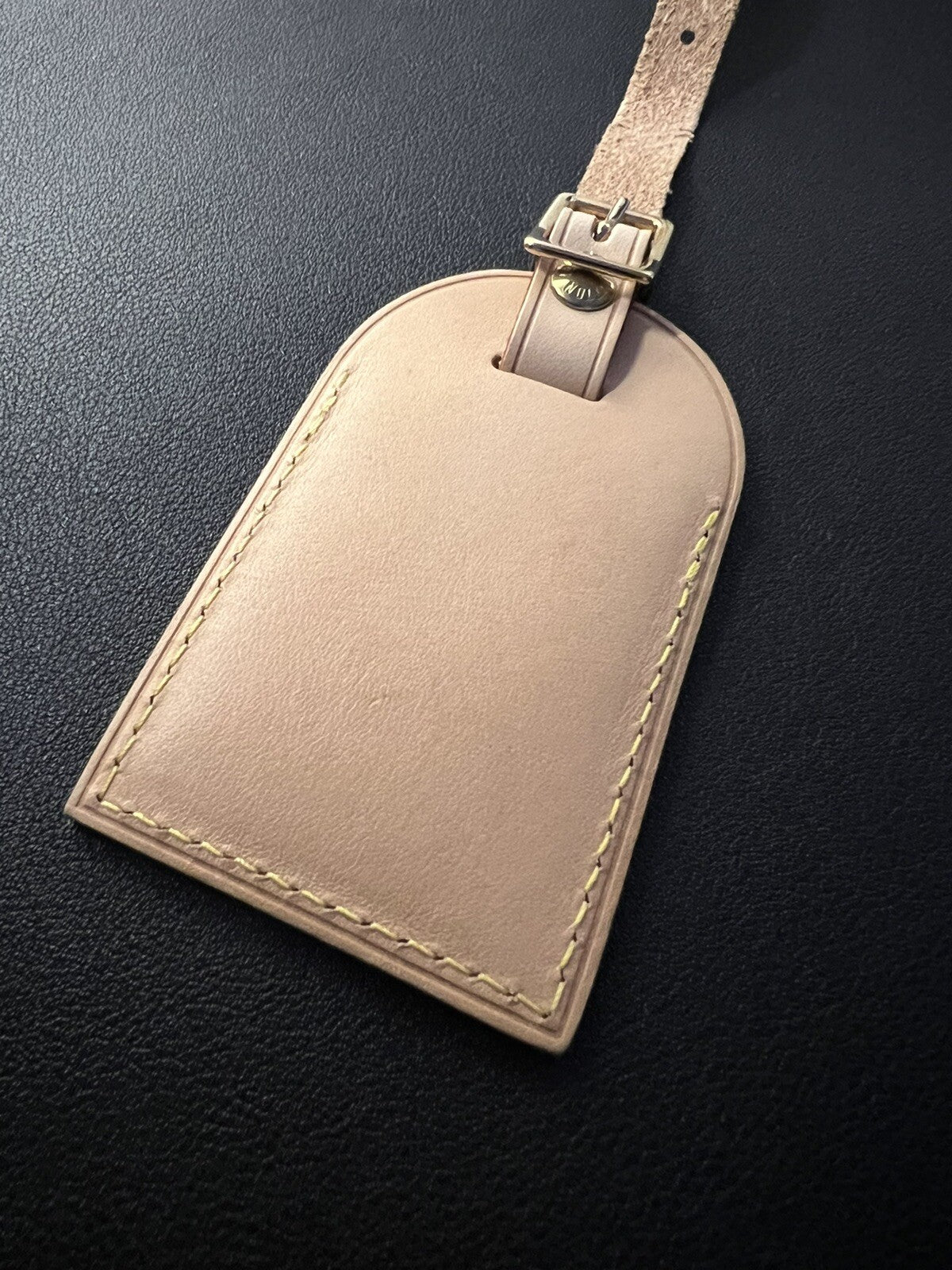 Louis Vuitton Paris ID Name Tag w/ R T Golden Stamp- Natural Vachetta TR Large