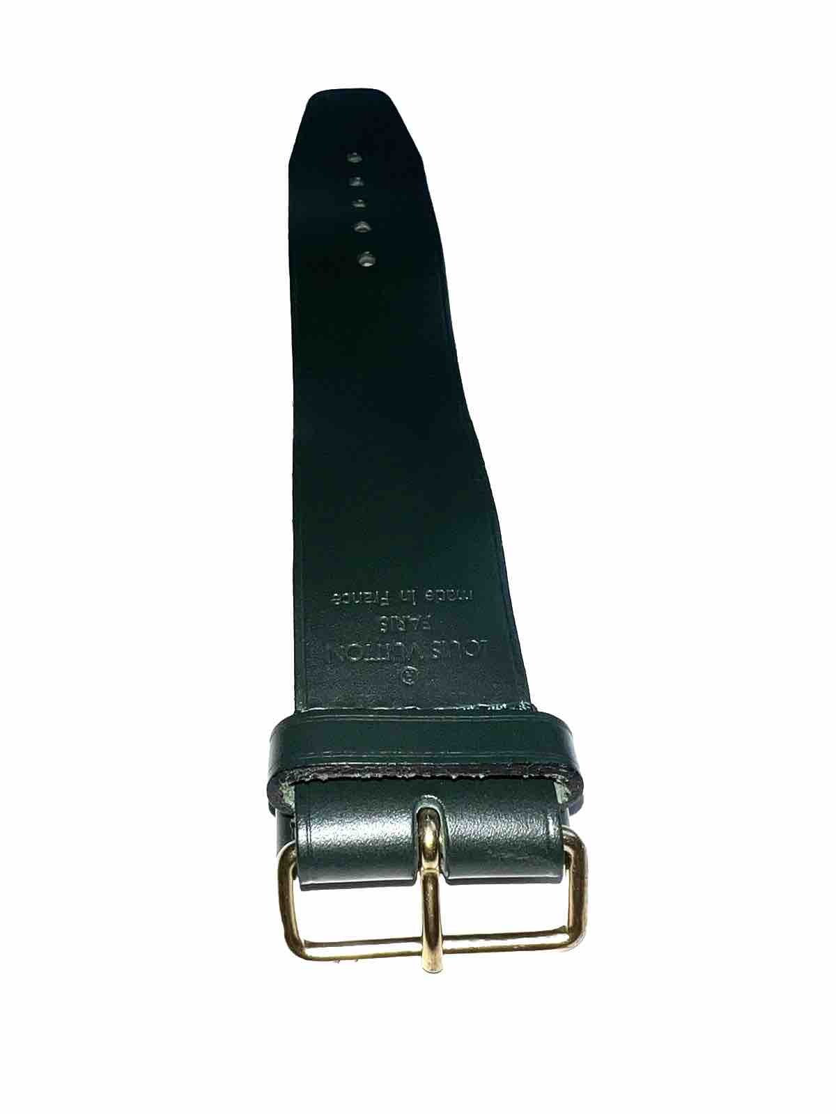 Louis Vuitton Winter Green Leather Strap w/ Goldtone Poignet UEC France