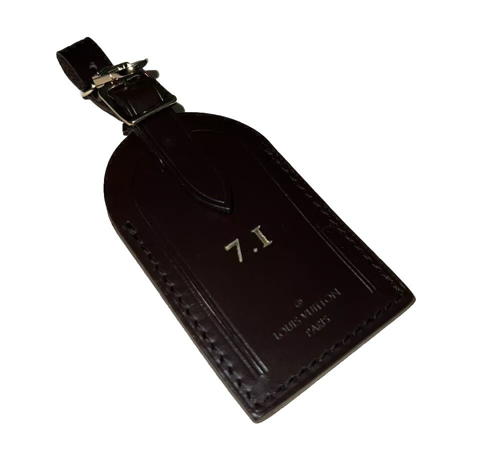 Rare Louis Vuitton # 71 Name Tag Damier Ebene Goldtone UEC