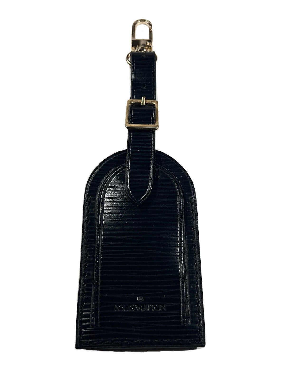 Louis Vuitton LARGE Epi Black Leather Luggage Name Tag 🇫🇷