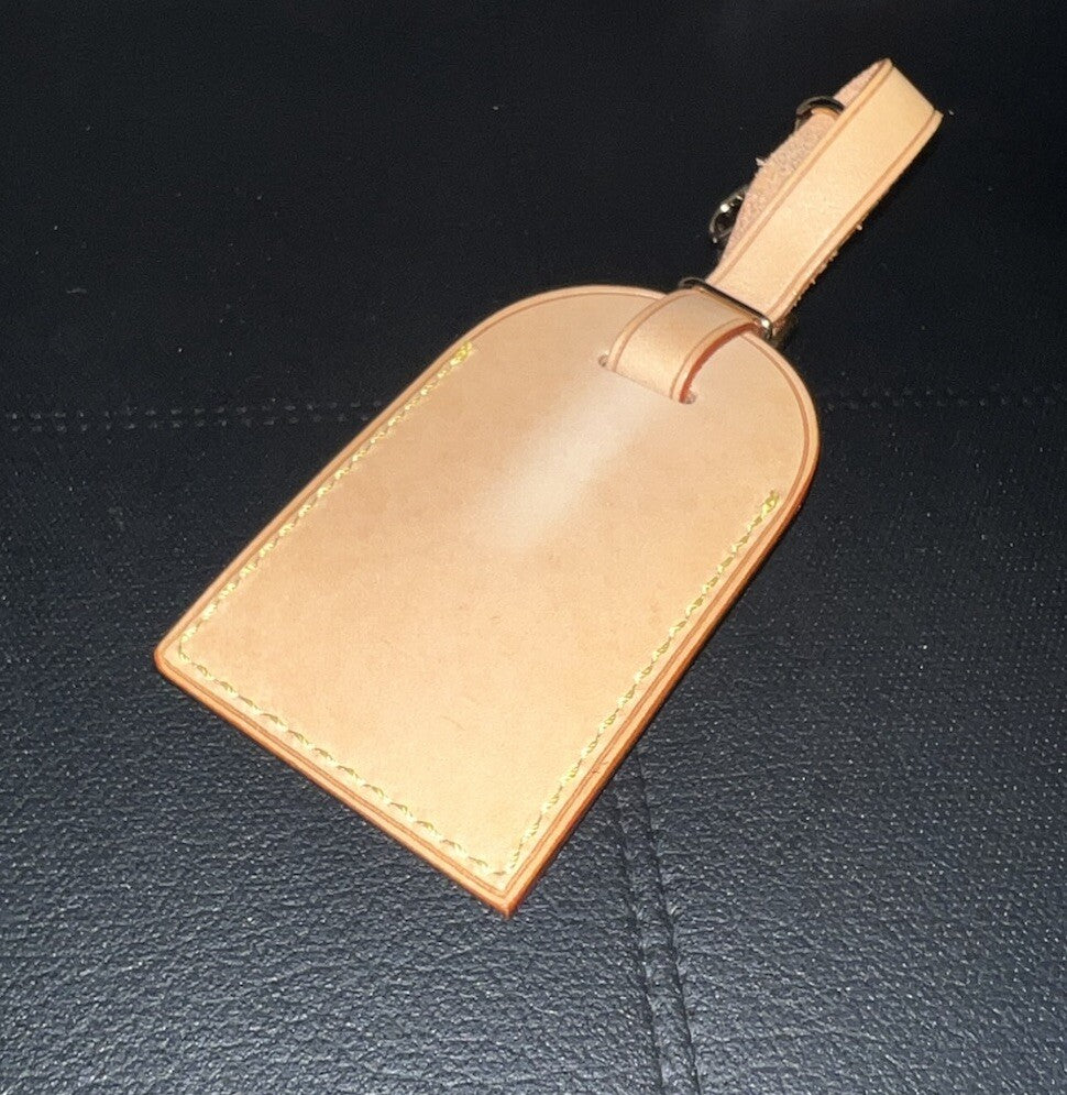 Louis Vuitton ID Name Tag w/ NO Initials Goldtone ON- UEC Beige UEC France
