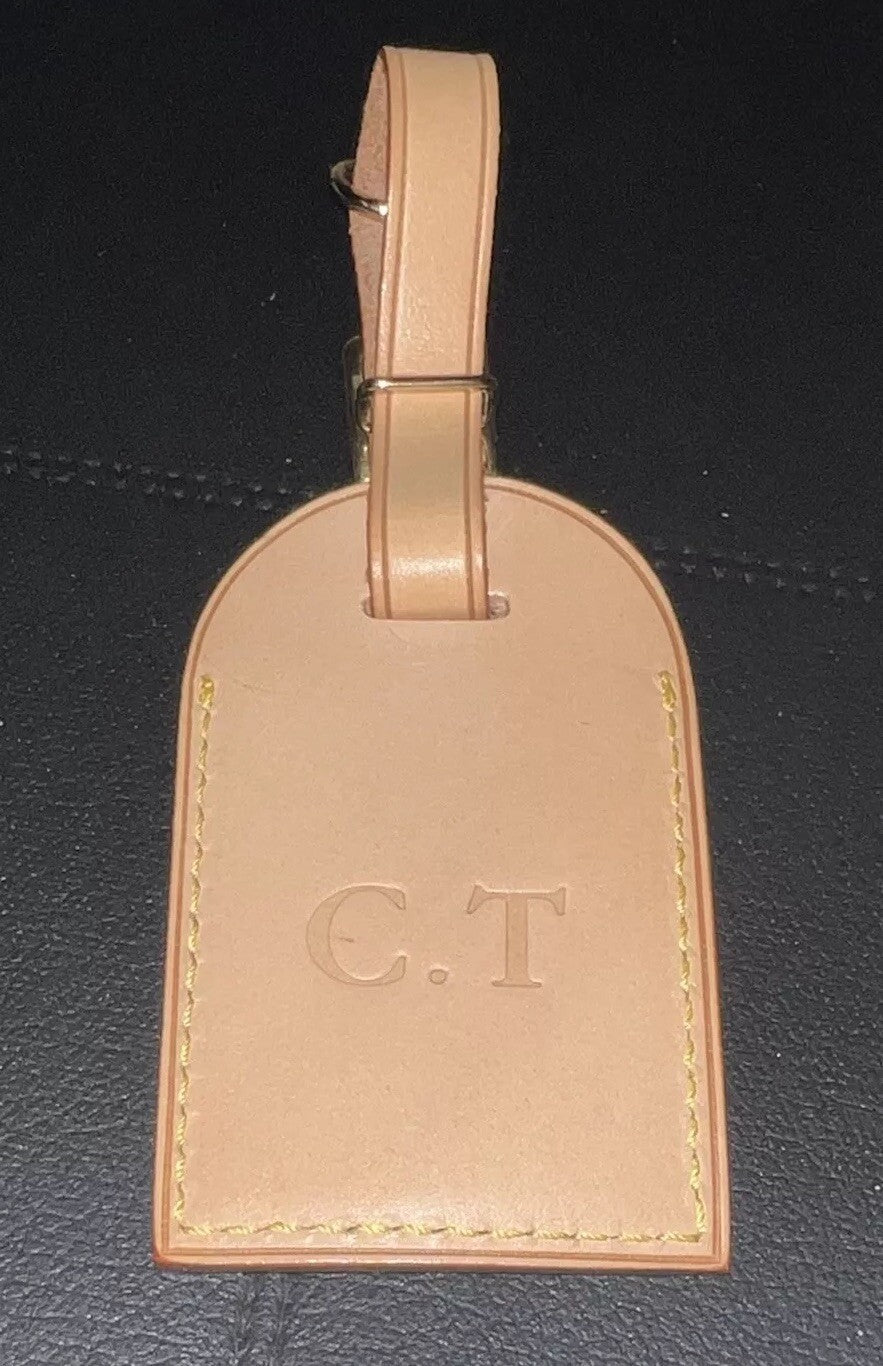 Louis Vuitton ID Name Tag CT Initials Goldtone - Natural Vachetta