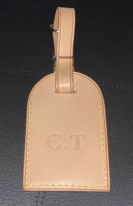 Louis Vuitton ID Name Tag CT Initials Goldtone - Natural Vachetta