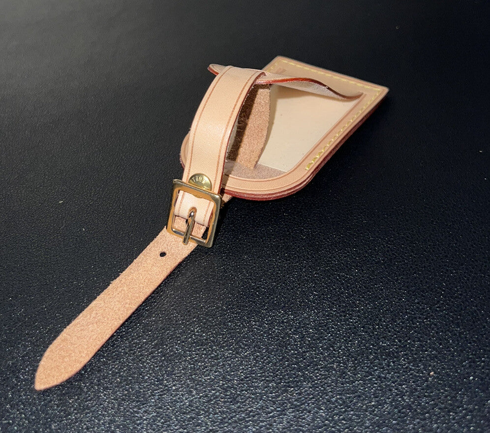 Louis Vuitton Paris ID Name Tag w/ R T Golden Stamp- Natural Vachetta TR Large