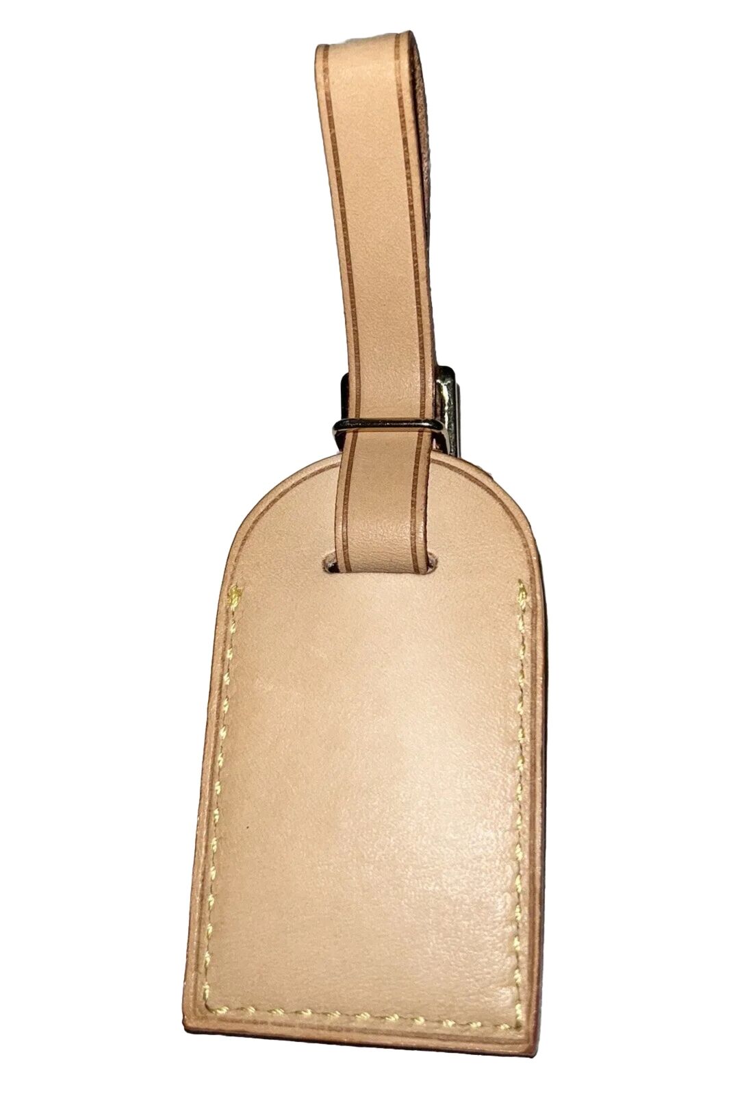 Louis Vuitton Name Tag w/ JT Initials Goldtone - Natural Vachetta Small