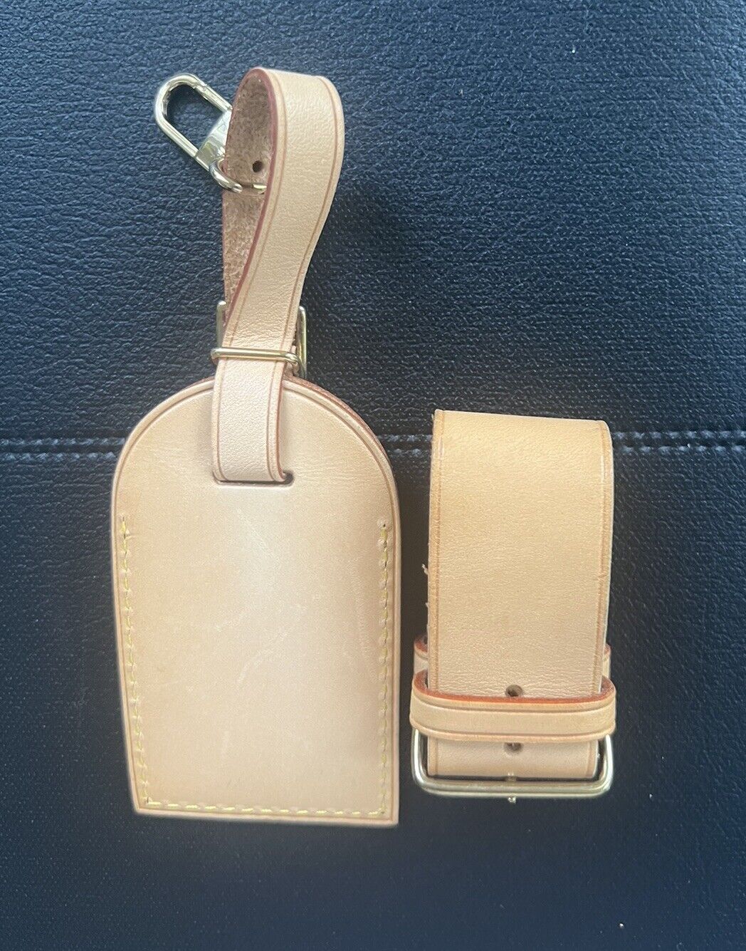 Louis Vuitton Name Tag Natural Vachetta Large w/ Poignet Strap - 1 Set 007