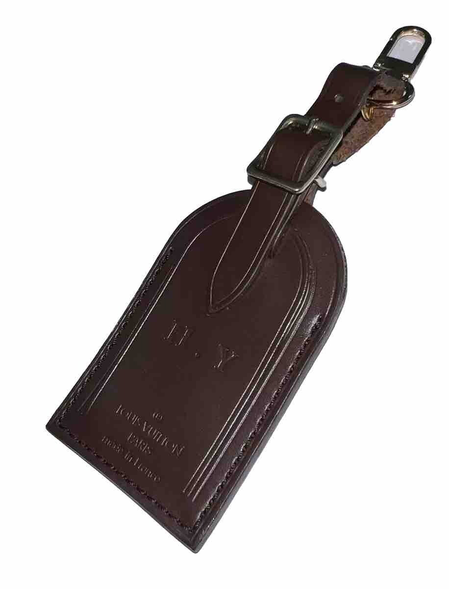 Louis Vuitton ID Tag w/ HY Initials Damier Ebene Y H Goldtone -  France