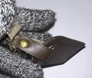 Louis Vuitton ID Name Tag ST Initials Dark Brown Leather TS Goldtone Small