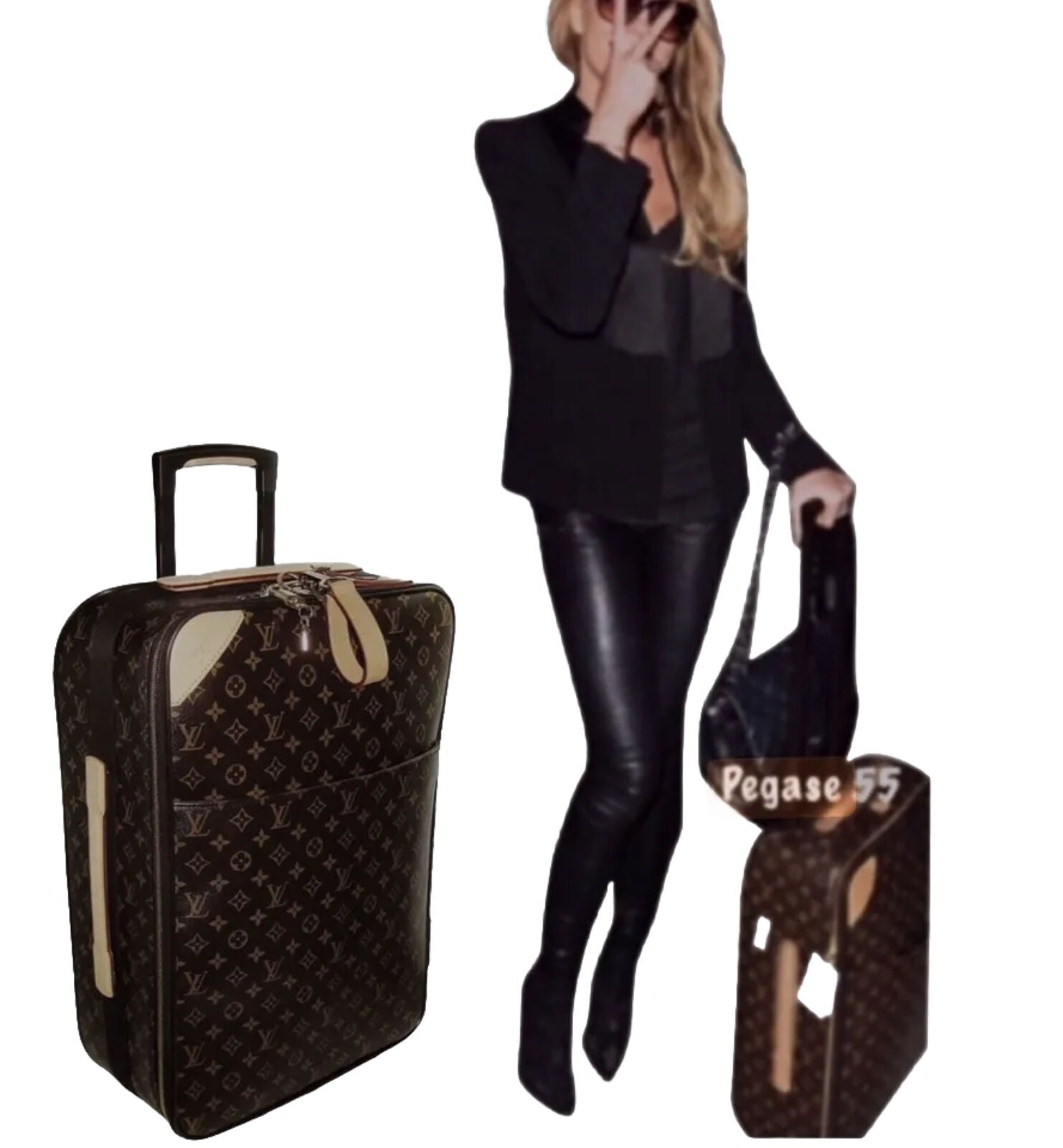 Louis Vuitton Pegase 55 Timeless Carry-on Suitcase Bag w/ Tag Garment Bag 💝