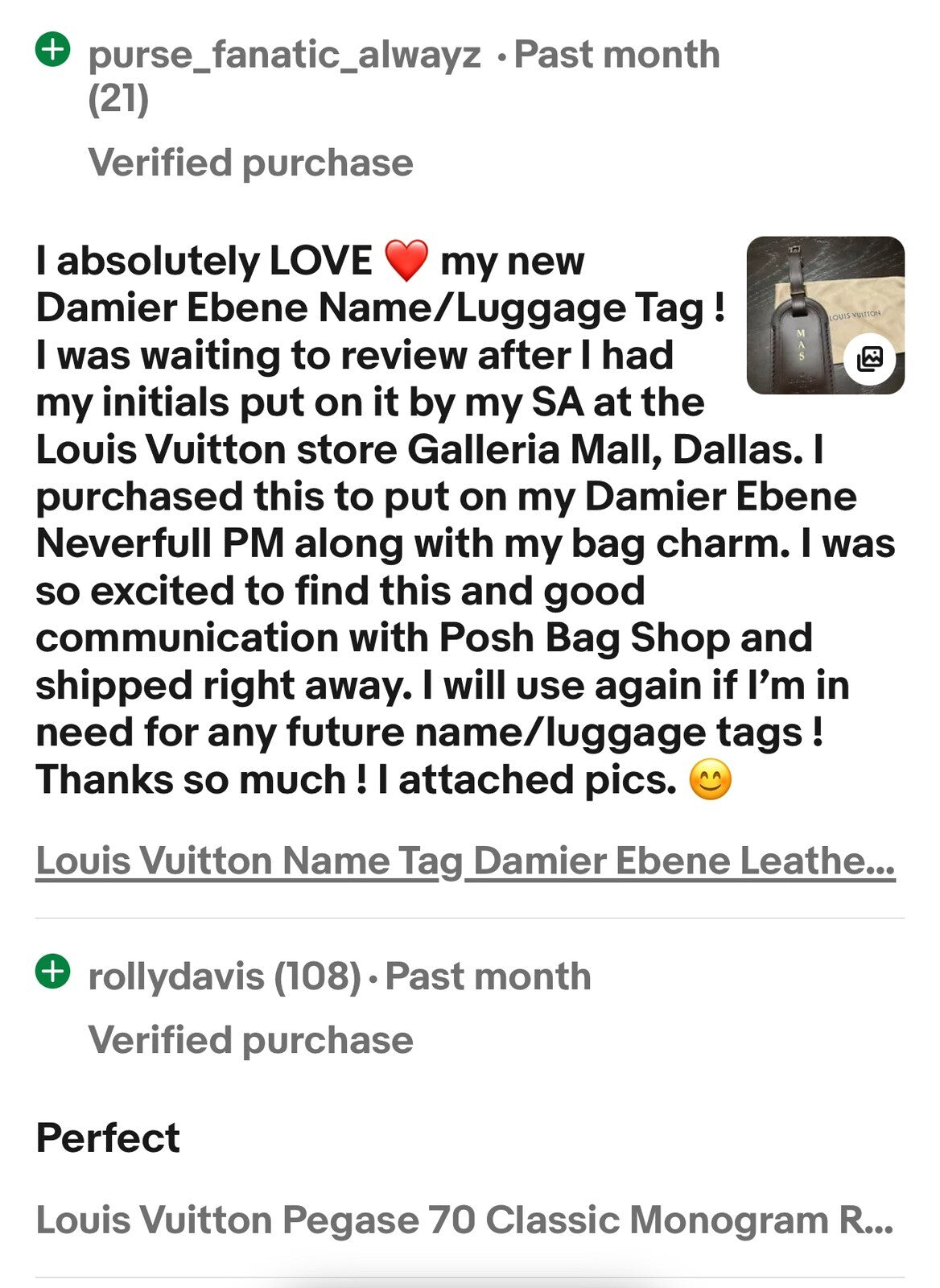 Louis Vuitton Name Tag Damier Ebene Leather Goldtone 🔥 Blank