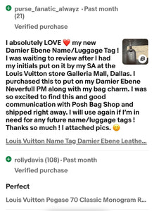 Louis Vuitton Name Tag Damier Ebene Leather Goldtone 🔥 Blank