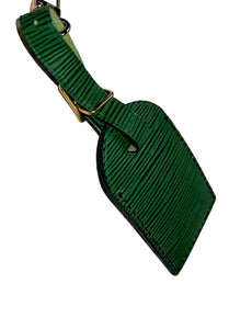 Louis Vuitton Epi Green Name Tag Goldtone France Leather