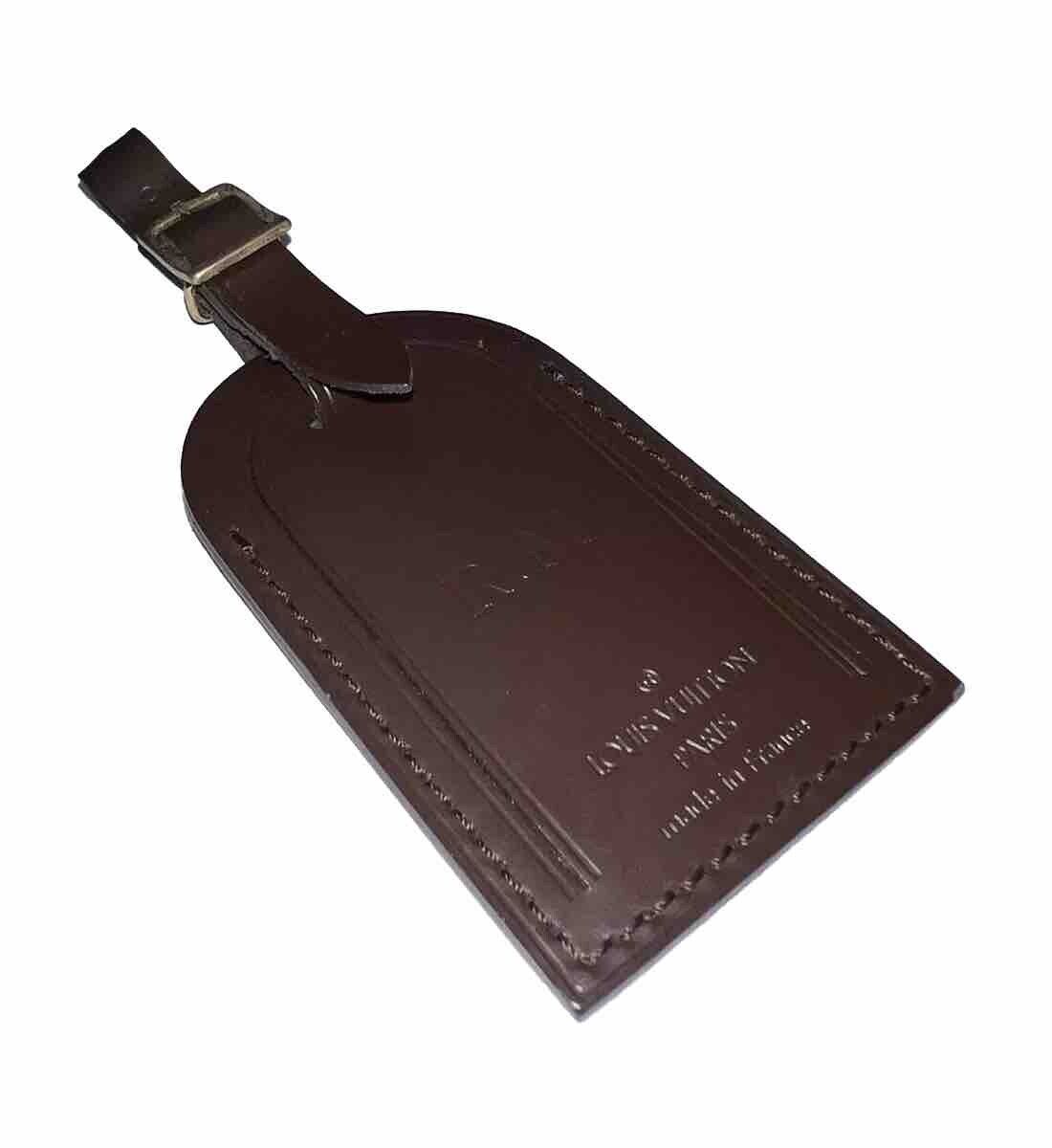 Louis Vuitton Luggage Tag w/ RM Initials Damier Ebene -II Goldtone UEC