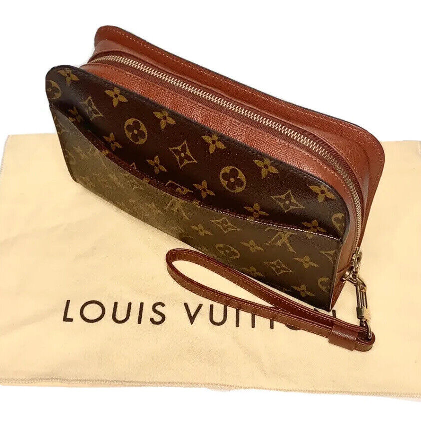 Louis Vuitton Orsay Classic Monogram Clutch Bag 🍁 w/ Dust-bag wrist Strap