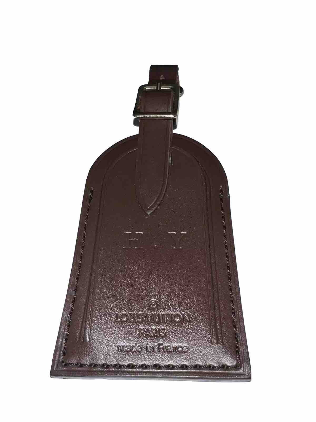 Louis Vuitton ID Tag w/ HY Initials Damier Ebene Y H Goldtone -  France