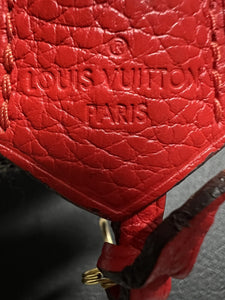 Louis Vuitton PARIS Red Clochette Keybell Leather w/ Skeleton Key