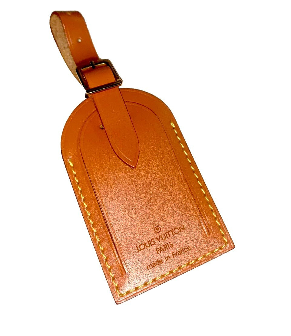 Louis Vuitton Cognac Name Tag w/ Strap 1 Set-Calfskin Leather