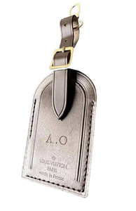 Louis Vuitton Name Tag w/ AO Initials Damier Ebene Luggage Charm