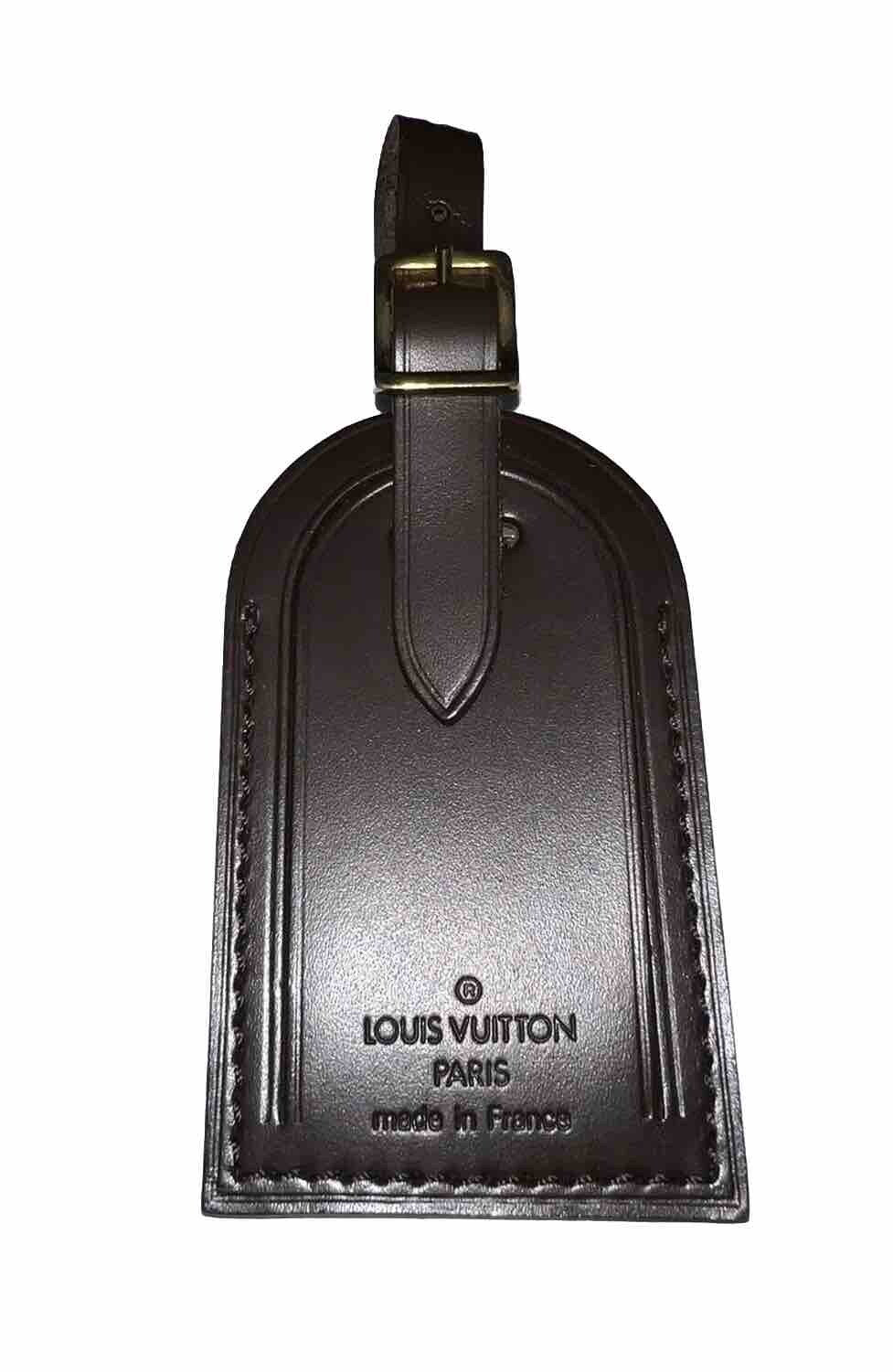 Louis Vuitton Name Tag Damier Ebene Leather Goldtone 🔥 Blank