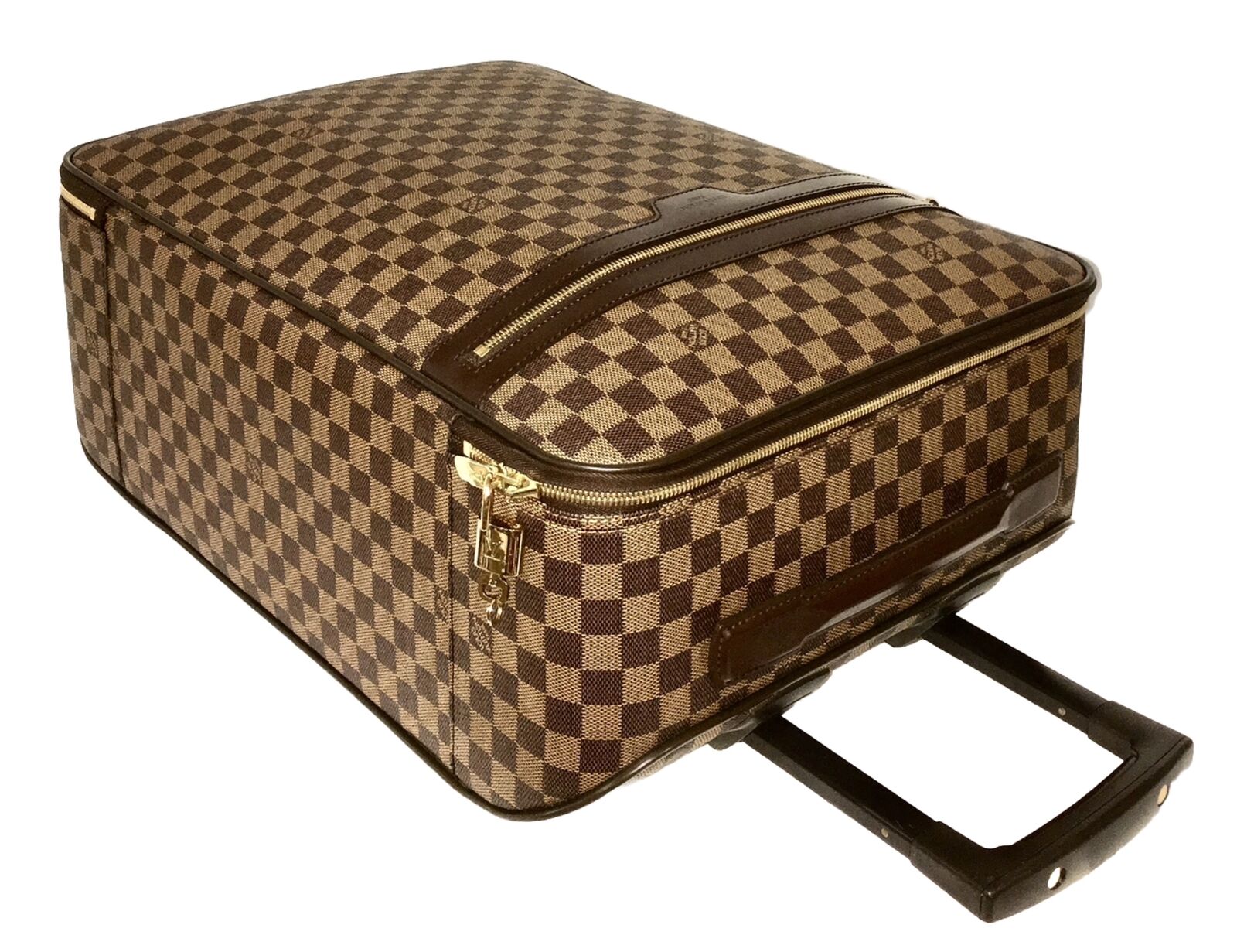 Louis Vuitton Pegase 55 Rolling Carry Suitcase Bag Damier Ebene w/ COA