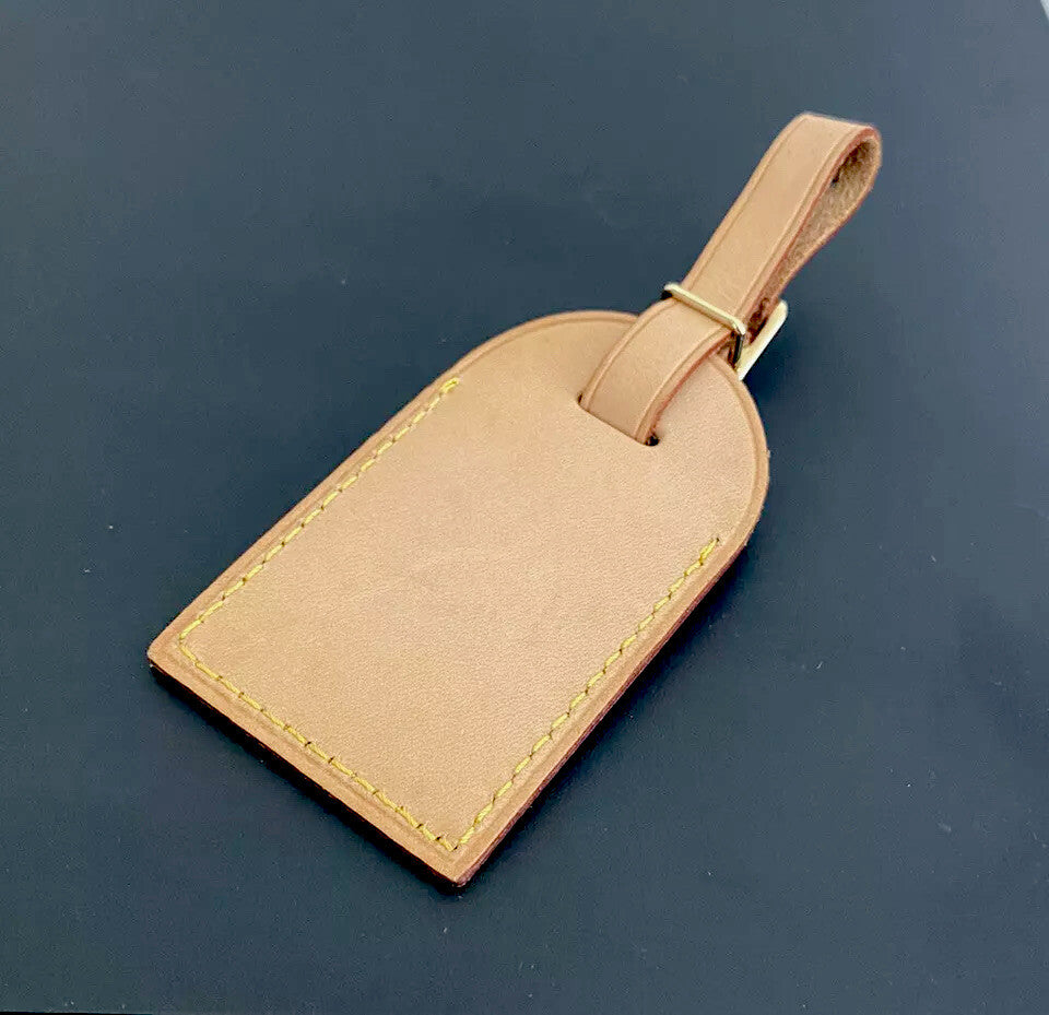 Louis Vuitton Luggage Name Tag Tan Vachetta Large Authentic 💝