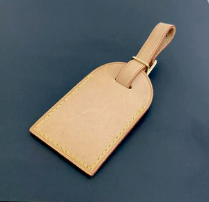 Louis Vuitton Luggage Name Tag Tan Vachetta Large Authentic 💝