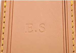 Louis Vuitton Name Tag w/ ES Initials Natural Vachetta Large