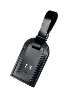 Louis Vuitton Leather Name Tag w/ IS Initials Black Small - Silvertone UEC