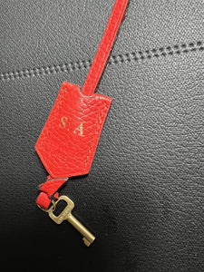 Louis Vuitton PARIS Red Clochette Keybell Leather w/ Skeleton Key